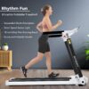 Portable Compact Treadmill, Electric Motorized 3.5Hp, 14Km / H, Medium Running Machine Motorised Gym 330Lbs, Foldable For Home Gym Fitness Workout Jogging Walking, Bluetooth Speaker App Fitime - White - Image 9