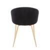 Claire - Contemporary & Glam Chair (Set of 2) - Gold / Black - Image 5