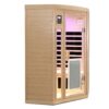 Low Emf Front Door With Heating Panel 2 Persons Hemlock Far Infrared Corner Indoor Sauna Room - Natural - Image 6