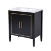 Bathroom Vanity With Ceramic Basin, Soft Close Door, Built-In Hidden Drawer - Black - Image 12