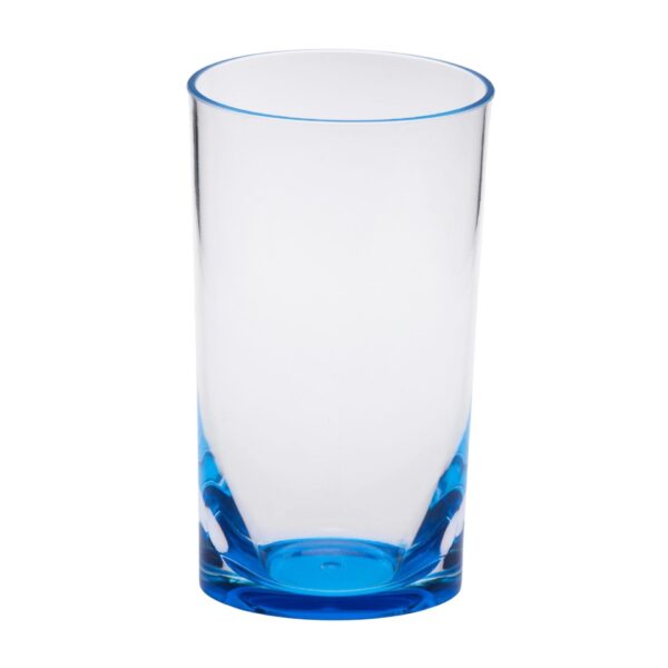 Halo - Leading Ware Oval Acrylic Glasses Drinking (Set of 4) Hi Ball, Bpa Free Plastic Water Tumblers - Blue