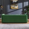 Dominic - Channel Tufted Velvet Sofa - Dark Green - Image 4