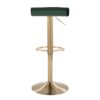 Ale - Contemporary / Glam Adjustable Height Barstool With Swivel With Oval Footrest (Set of 2) - Gold / Green - Image 5