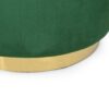 Round Velvet Ottoman, Upholstered Foot Stool For Living Room, Entryway - Emerald - Image 5