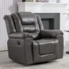 360° swivel And Rocking Home Theater Recliner Manual Recliner Chair With Wide Armrest For Living Room - Gray - Image 6