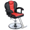 Classic Reclining Barber Chair Salon Chair For Hair Stylist With Heavy Duty Hydraulic Pump, 360° Rotation, Tattoo Chair Shampoo Beauty Salon Equipment, Max Load Weight 330 Lbs - Red / Black - Image 11