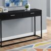Accent Console Table For Entryway, Storage Drawer, Contemporary & Modern - Black - Image 3