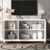 TV Stand For TVs Up To 65", Modern Entertainment Center Media Console Cabinet With 2 Spacious Storage Space - White - Image 4