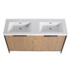 Modern Style Freestanding Bathroom Vanity With Double Resin Sink & Soft Close Cabinet Doors - Light Coffee - Image 12