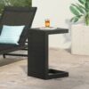 Aluminum Outdoor Side Table, C Shaped End Table, Outside Small Table For Patio - Black - Image 2