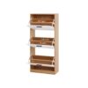 Freestanding Shoe Storage Cabinet With 3 Flip Drawers - White / Natural - Image 7