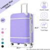 Hardshell Luggage With Tsa Lock, 28" Expandable Lightweight Suitcase With Spinner Wheels, Single Vintage Luggage - Purple - Image 2