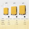 Hardshell Luggage Sets 3 Pieces Spinner Suitcase With Tsa Lock Lightweight 20" 24" 28" - Yellow - Image 3