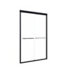 Modern Semi Frameless Double Sliding Shower Door With Sgcc Tempered Glass - Matte Black - Image 14