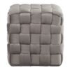 Square Braided Ottoman - Dark Gray - Image 2