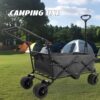 Utility Park Garden Cart Tool Customized Color Folding Camping Trolley Outdoor Picnic Beach Wagon - Black - Image 8