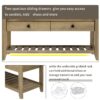 Shoe Rack With Cushioned Seat And Drawers Multipurpose Entryway Storage Bench Wash - Gray Wash - Image 5