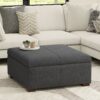 Gabbie - Square Coffee Table Storage Ottoman - Gray - Image 8