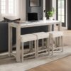 Vanilla - Real Marble Sofa Table With Power And 3 Stools - Beige / Natural - Image 13