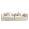 Sectional Sofa, Durable Fabric, Solid Wood Frame, High Density Sponge Filler - White - Image 14