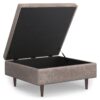 Shay - Mid Century Large Square Coffee Table Storage Ottoman - Gray - Image 3