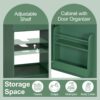 20" Bathroom Vanity With Sink, Freestanding Cabinet With Door Shelf And Adjustable Shelf, And Ceramic Construction - Green - Image 7