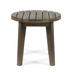 Outdoor Table With Slat Panel Table Top - Gray
