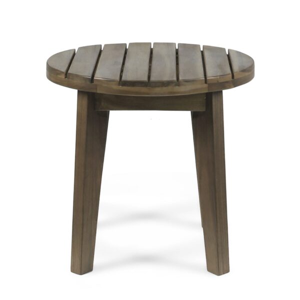 Outdoor Table With Slat Panel Table Top - Gray
