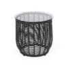 Arias - Boho Side Table With Tempered Glass Top And Rattan Wrap - Black - Image 2