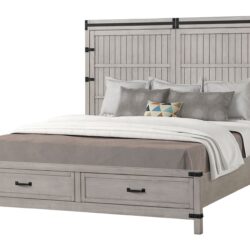 Alexandria - King Storage Bed - Mountain Mist