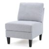 Comfy 5 Pieces L Shaped Sofa With Wooden Legs, Modern Side Chairs For Living Room - Light Gray - Image 4
