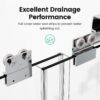 Semi Frameless Double Sliding Shower Door With SGCC Tempered Glass - Chrome - Image 8