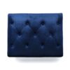 Mid Century Ottoman Velvet With Button Tufting With Birch Wood Legs - Navy Blue - Image 8