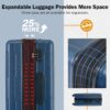 2 Piece Luggage Set With Bags Expanable Spinner Wheels ABS Lightweight Suitcase With Tsa Lock 20" / 24" - Blue - Image 4