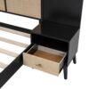 Queen Size Bed Frame With 2 Nightstands Elegant Design With Lamps - Black - Image 9