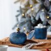 Candy Jar With Lid, Christmas Candy Jar Containers (Set of 2) - Gold / Blue - Image 4
