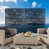 Outdoor & Indoor Privacy Screen Metal Privacy Screen, Freestanding Decorative Privacy Screen For Deck Balcony Patio - Black - Image 12