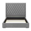 Tall Headboard Upholstered King Size Bed With Handmade Deep Button Tufted, Box Spring Needed, Velvet - Gray - Image 6