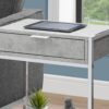 Accent Side Table, Storage Drawer, Contemporary And Modern - Gray - Image 2