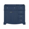 Bathroom Vanity Without Basin Sink, Frame Bathroom Storage Cabinet, Freestanding Vanity With 3 Drawers & Adjustable Shelf (Not Include Basin Sink) - Blue - Image 4
