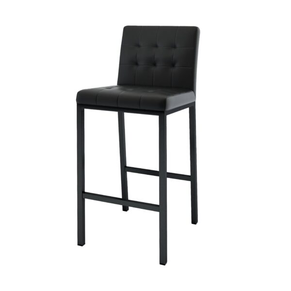 Modern Design High Stool With Metal Legs For Kitchen And Restaurant (Set of 2) - Black