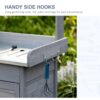 Outsunny - Outdoor Potting Bench Table, Garden Work Station With Storage Cabinet, Open Shelf And Steel Tabletop - Gray - Image 6