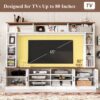 Wall Unit Entertainment Center With Bookshelves For TVs Up To 80", Modern TV Stand Media Console With Cabinets, Tempered Glass Doors And Adjustable Shelves For Living Room - White - Image 11