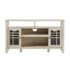 Transitional 2 Door Sideboard With Windowpane Design - Ivory Oak - Image 2