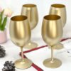 Leadingware Metallic Plastic Wine Glasses (Set of 4), Unbreakable Bpa Free Acrylic, 20Oz - Gold - Image 2