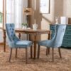 Nikki - Modern, High-End Tufted Solid Wood Contemporary Velvet Upholstered Dining Chair With Wood Legs Nailhead Trim (Set of 2) - Light Blue - Image 13