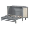 Full Murphy Bed With Hidden Storage & Modern Woven Design - Gray - Image 3