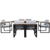 7 Pieces Outdoor Dining Set Patio Dining Table And Chair Set With And Removable Cushions For Patio, Backyard, Garden - Gray - Image 11