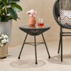 Nusa - Side Table With Tempered Glass Top - Black - Image 4