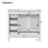 Bathroom Vanity With Ceramic Sink Combo, Abundant Storage Cabinet -2 Soft-Close Doors And 5 Drawers - White - Image 16